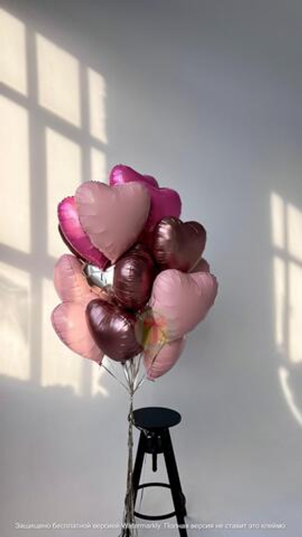 Сет из 15 фольгированных сердец