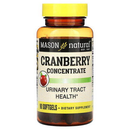 Фрукты и ягоды Mason Natural, Клюквенный концентрат, 90 мягких таблеток