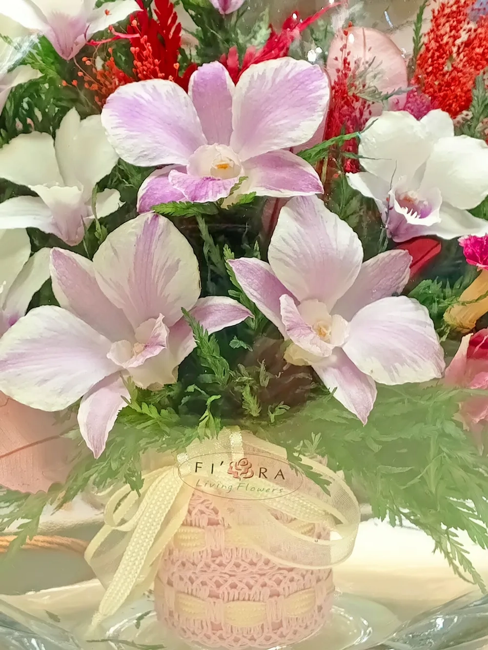 натуральные цветы в стекле, вакуум