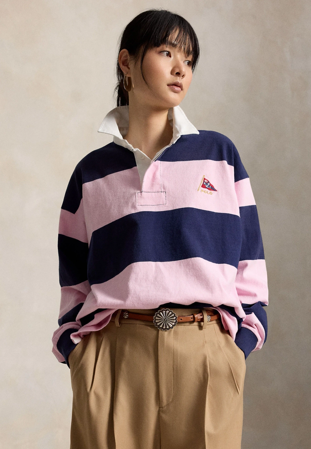 РУБАШКА ПОЛО POLO RALPH LAUREN - carmel pink/newport navy