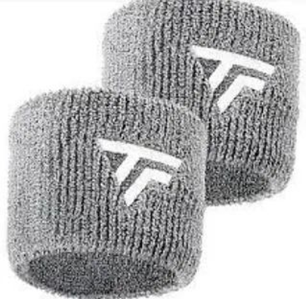 TECNIFIBRE WRISTBANDS SILVER 2023 2P (Напульсник узкий) х2