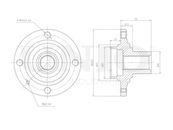 Ступица передняя (без ABS) UNIO HUB-20053