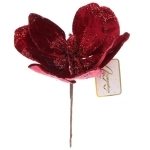 Украшение новогоднее «Пуансеттия - Пастель» 20 см, Бордовый