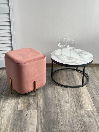 Пуф для гостиной ARES BLUVEL-52 PINK / GOLD