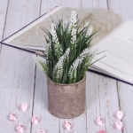 Цветок искусственный «Прованс» 9*9*17см в горшке цвет белый 6/4