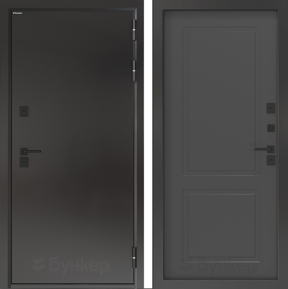 Дверь с терморазрывом Входная Бункер BN-10 Тепло Плюс ФЛ-609 Графит Софт,