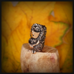 Темлячная бусина "Ежик" для ножей , бронза