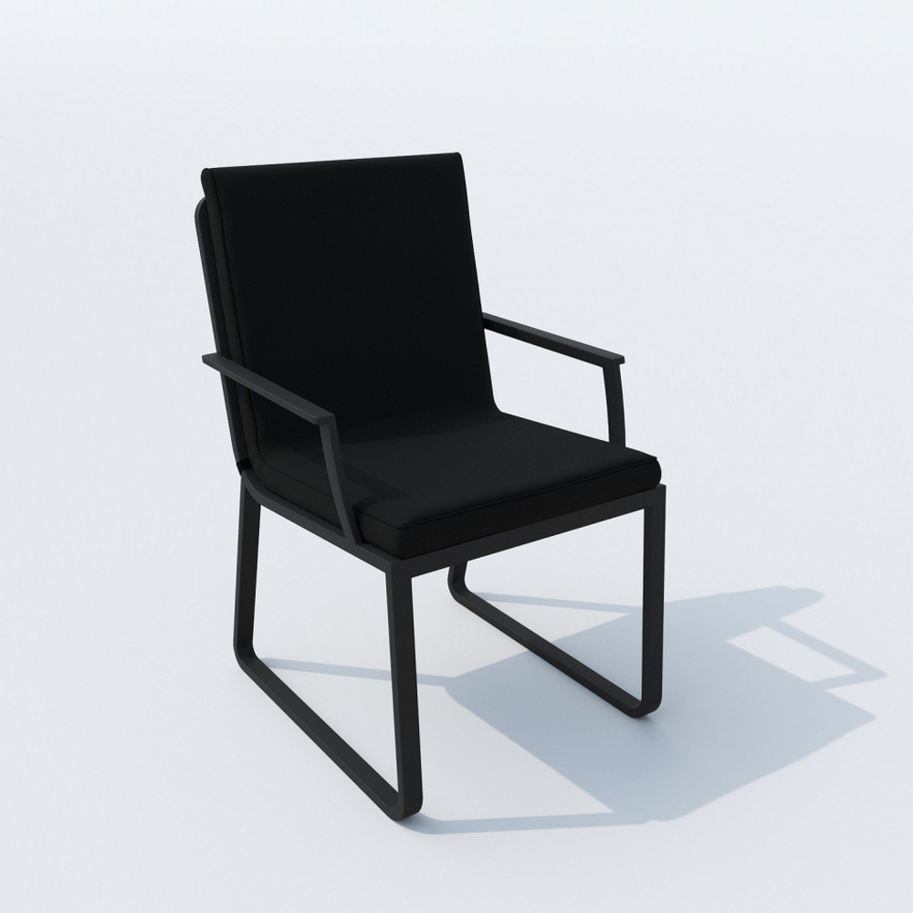 Обеденная группа Ideal Patio ТЕЛЛА  АЛЬБА  каркас карбон, стол тик 220, ткань черная