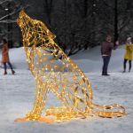 Светодиодная фигура "Волк воющий"