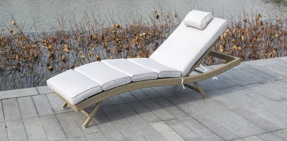 "Лиссабон" шезлонг из искусственного ротанга, цвет соломенный