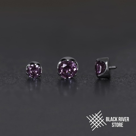 Flat Cubic Zirconia Amethyst CZ