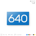Номер на дверь 640, табличка на дверь для офиса, квартиры, кабинета, аудитории, склада, голубая 120х70 мм, Айдентика Технолоджи