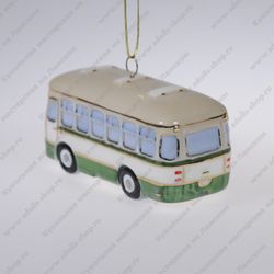 Фарфоровая ёлочная игрушка Автобус