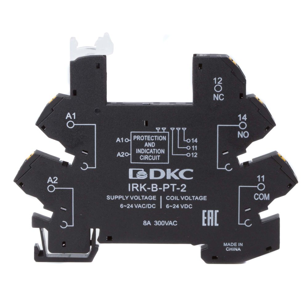 Колодка ультратонкая для реле серии RIS, вх. напр. 48V AC/DC, push-in клеммы