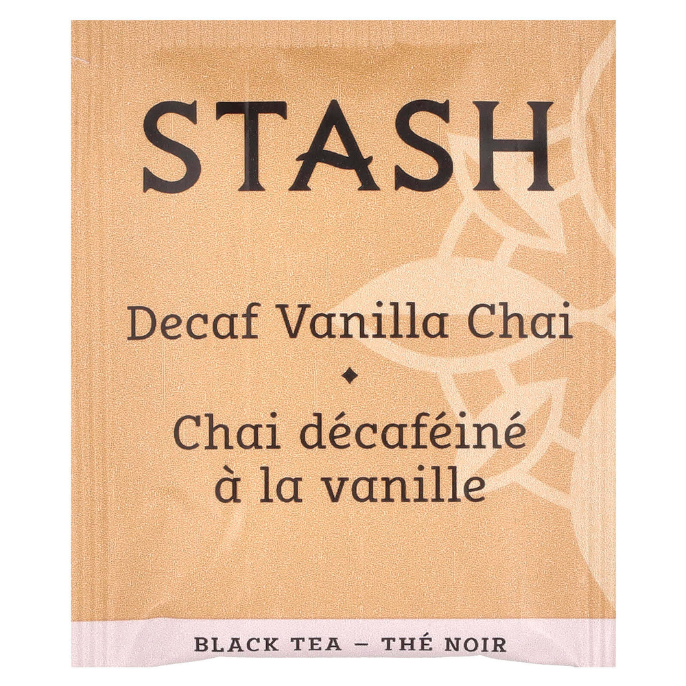 Stash Tea, черный чай, ванильный чай, без кофеина, 18 чайных пакетиков, 36 г (1,2 унции)