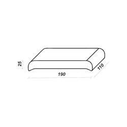 Парапетная плитка КР 20 (190x110x25 мм) желтый