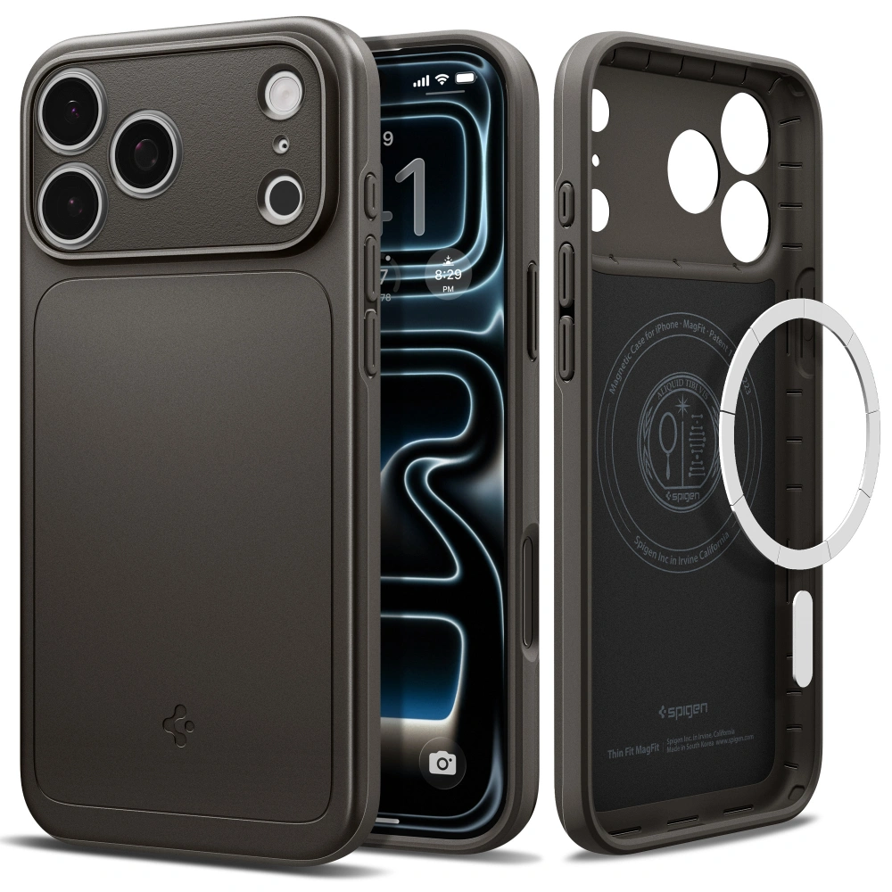 Чехол Spigen Thin Fit Magsafe для iPhone 17 Pro стальной