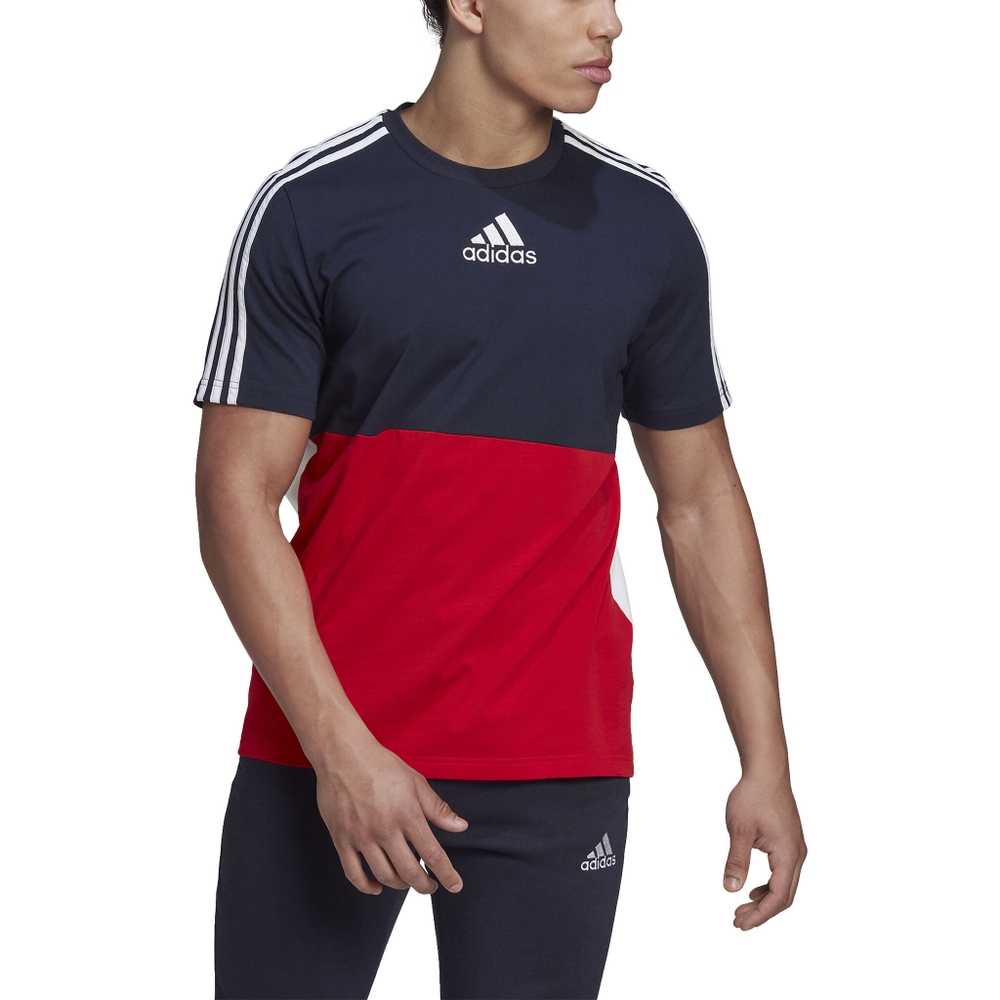 Мужское теннисное поло adidas Color Block T-Shirt Men - Dark Blue, Red