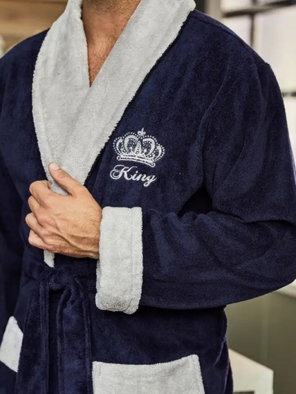Халат мужской KING без капюшона Синий "Polens"