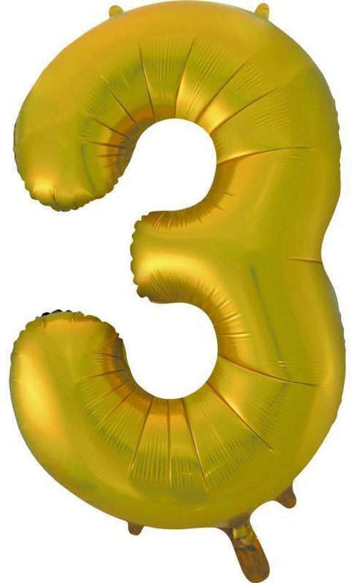 Цифра 3 золото 32" К