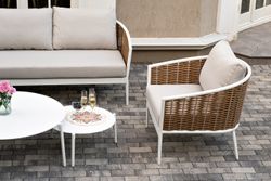"Тоскана" лаунж-зона из искусственного ротанга, цвет соломенный