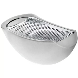 Alessi - Терка для сыра Парменид с белой емкостью / артикул   AARU01 I  / GTIN 8003299958016