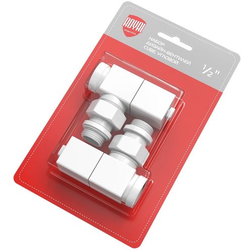 Набор ручной регулировки Royal Thermo Cube (2 шт.) 1/2" угловой, цвет белый (RTE 56.0007)