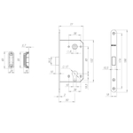 Корпус врезного замка MAGNM85C-50/BL INOX SSC-16 сатин. хром (блистер)
