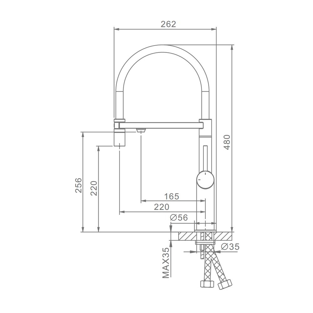 Смеситель для кухни с подключением фильтра Raglo R20.63.05, сатин