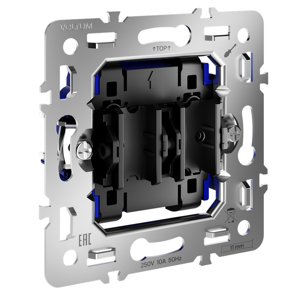 Механизм выключателя двухклавишного 10А, S70