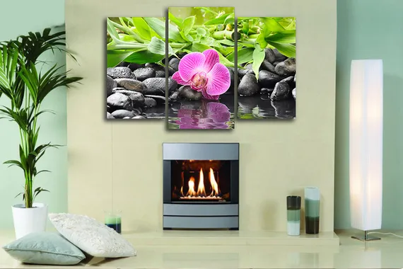 Модульная картина "Розовая орхидея"