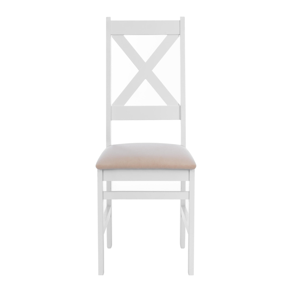 Стул CROSSMAN NEW, Многослойный березовый шпон, 41х40х100 см, white/велюр бежевый
