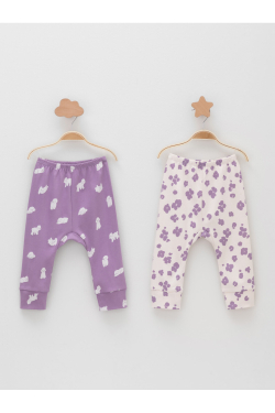 К 4718-2уп/молочный Н085.2,фиолетовый Н052.2 набор брюки для девочки