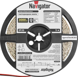 СД Лента Navigator 71 410 NLS-3528WW120-9.6-IP20-12V R5