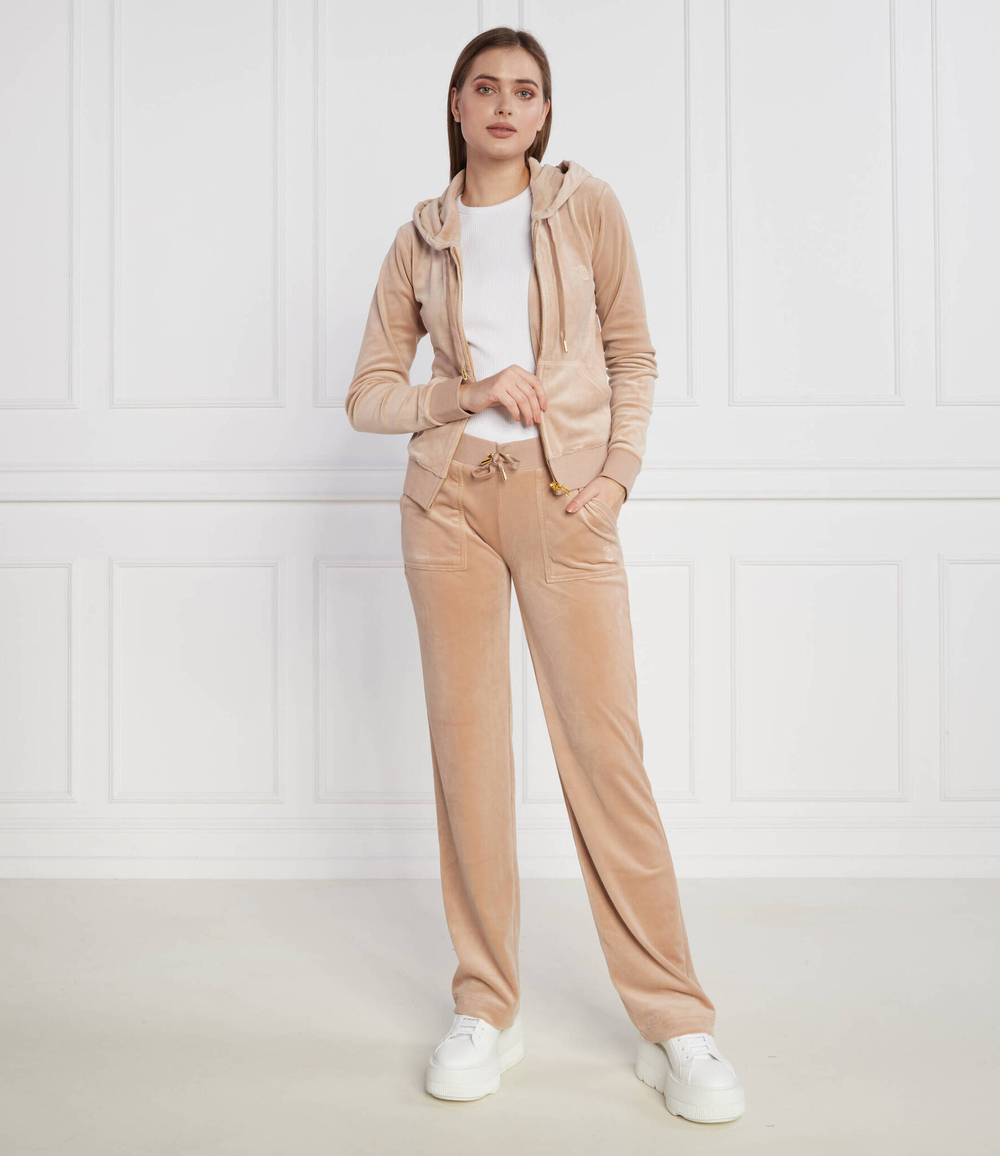 Спортивные штаны Del Ray Classic Velour Pant Pocket Design GOLD HW Juicy Couture - бежевый(JCAP180G)