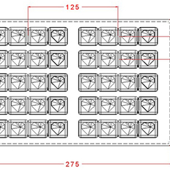 816 | Форма для шоколадных изделий "Четыре сердца" (275х175 мм)