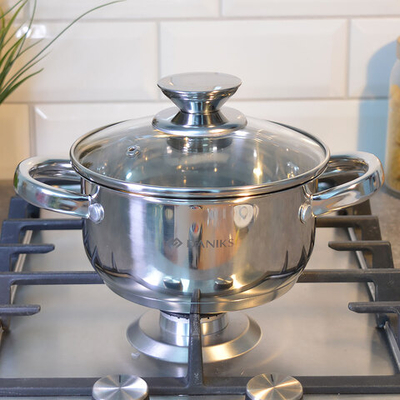 Кастрюля 1,5л нерж, индукция, "Daniks" Оптима GS-01201-16CA