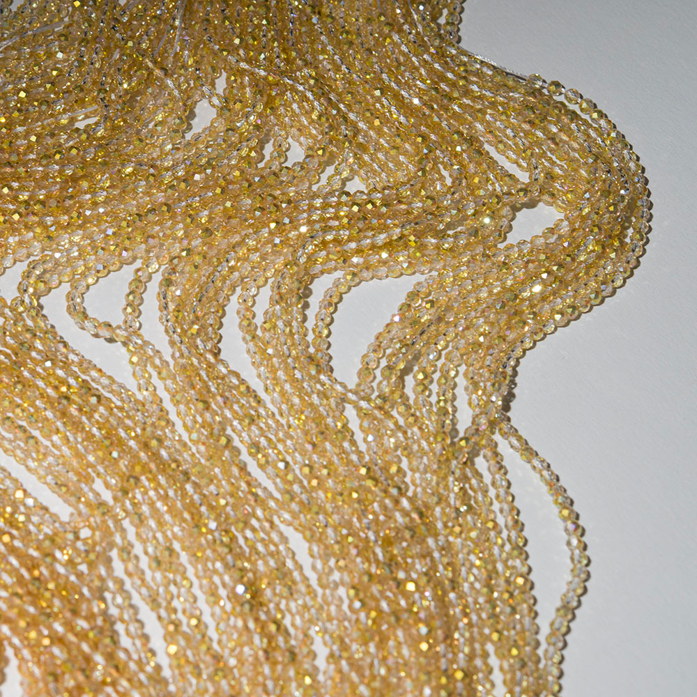 Золотистая шпинель синтетическая с эффектом нанесения потали, 3мм, шар, микроогранка