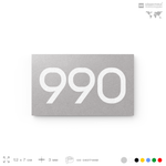 Номер на дверь 990, табличка на дверь для офиса, квартиры, кабинета, аудитории, склада, серая 120х70 мм, Айдентика Технолоджи