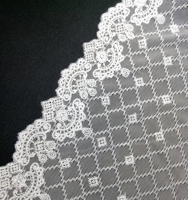 Вышивка на сетке белая К136