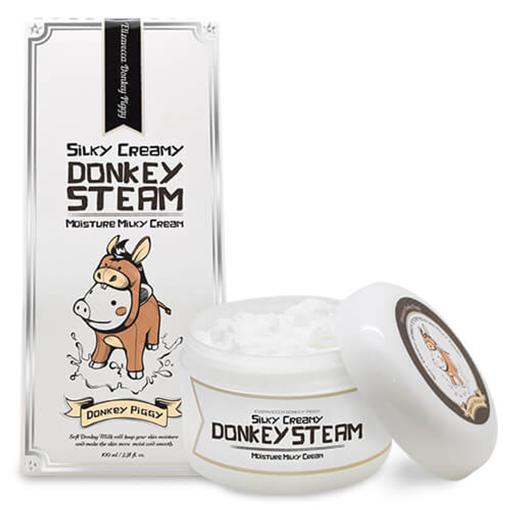 Elizavecca Silky Creamy Donkey Steam Moisture Milky Cream, 100g Увлажняющий паровой крем