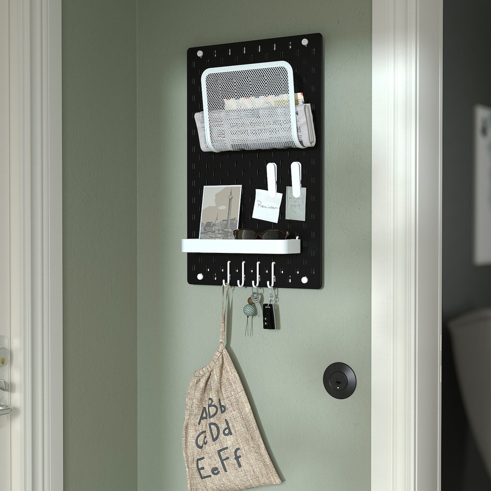 Перфорированная доска IKEA SKADIS (СКОДИС), Черный, 36x56 см