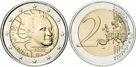 Финляндия 2 евро, 2020 100 лет со дня рождения Вяйнё Линна