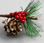 Декор новогодний «Рябинка с шишкой» 8.5 см