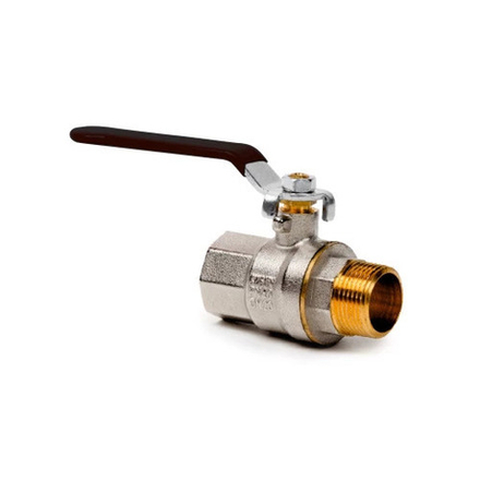 Кран шар латунный 1/2" вн/нар PN40 ручка рычаг (27734)