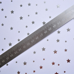 Лист односторонней бумаги с фольгированием, цвет белый, Серебрянные Звезды 30,5х30,5 см
