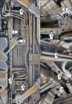 Защита трубок кондиционера. 4 мм, Алюминий для Ford Tourneo Custom 2023-н.в., Motodor.340703