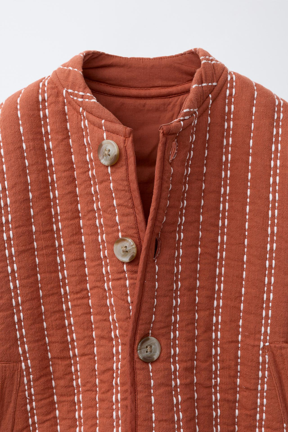 ZARA КУРТКА С ВЫШИВКОЙ, ЧЕРЕПИЧНЫЙ