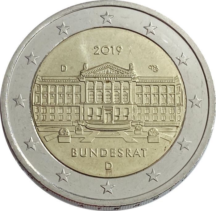 2 евро 2019 Германия «70 лет Бундесрату» (двор D)