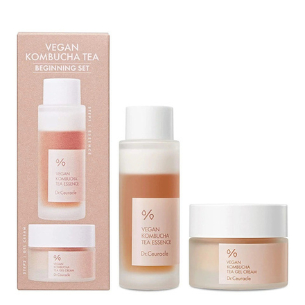 DR.CEURACLE Набор-стартер с чаем комбуча VEGAN KOMBUCHA TEA ESSENCE AND GEL CREAM KIT ((Крем 50 мл +  Тонер 30 гр.))